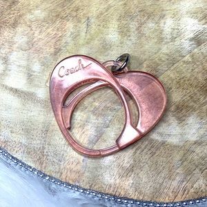 Poppy Pink Coach Heart Tag Acrylic